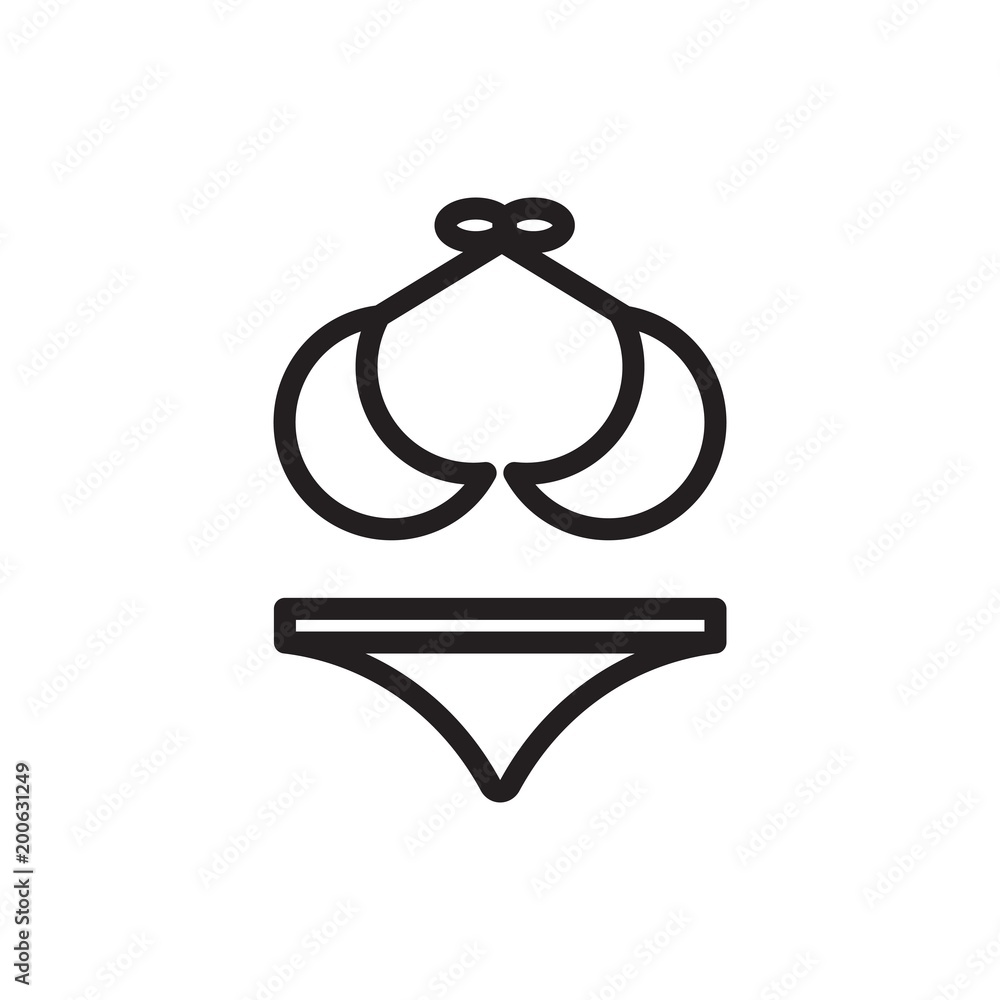 Fototapeta premium bikini, beach wear outline vector icon