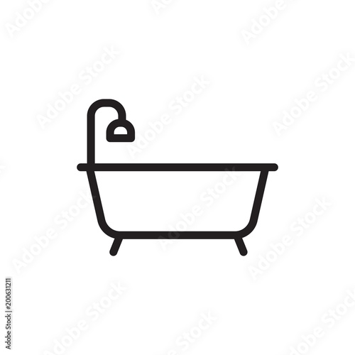 bathtube outline vector icon