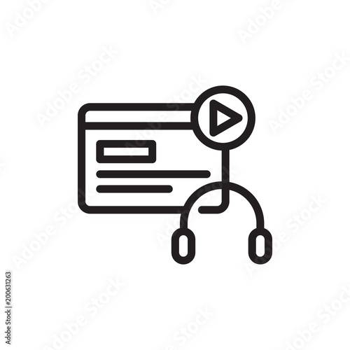 blended learning outline vector icon