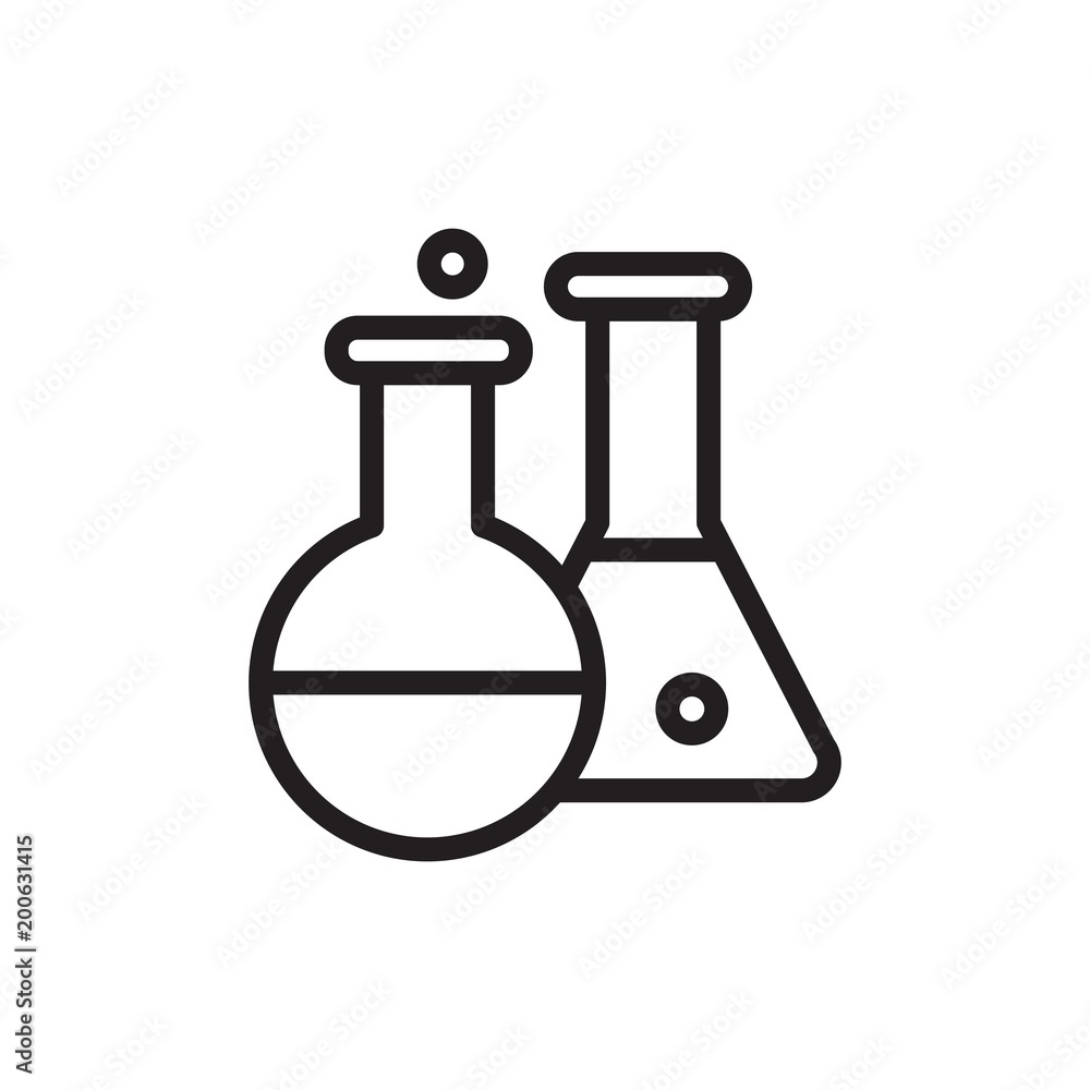 chemistry, lab tools outline vector icon chemistry, lab tools outline vector icon
