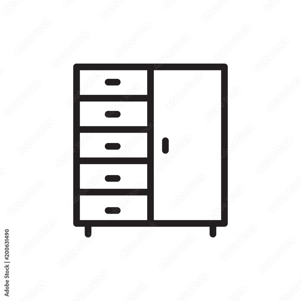 closet, wardrobe outline vector icon closet, wardrobe outline vector icon
