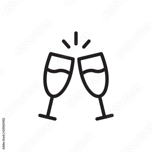 champaigne outline vector icon