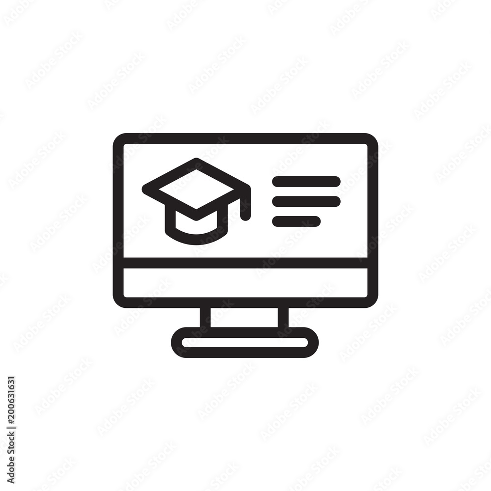 distant learning outline vector icon