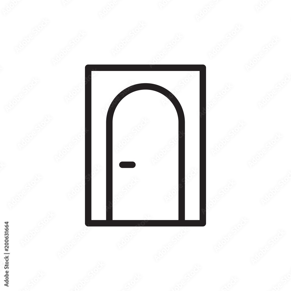 door, entrance outline vector icon door, entrance outline vector icon