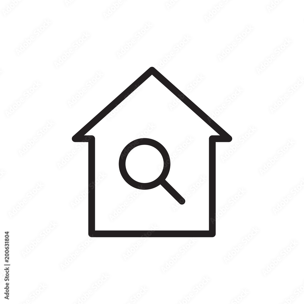 find house, find estate outline vector icon find house, find estate outline vector icon