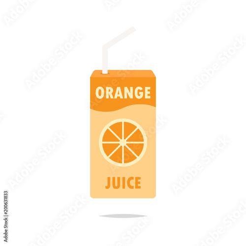Orange juice box vector