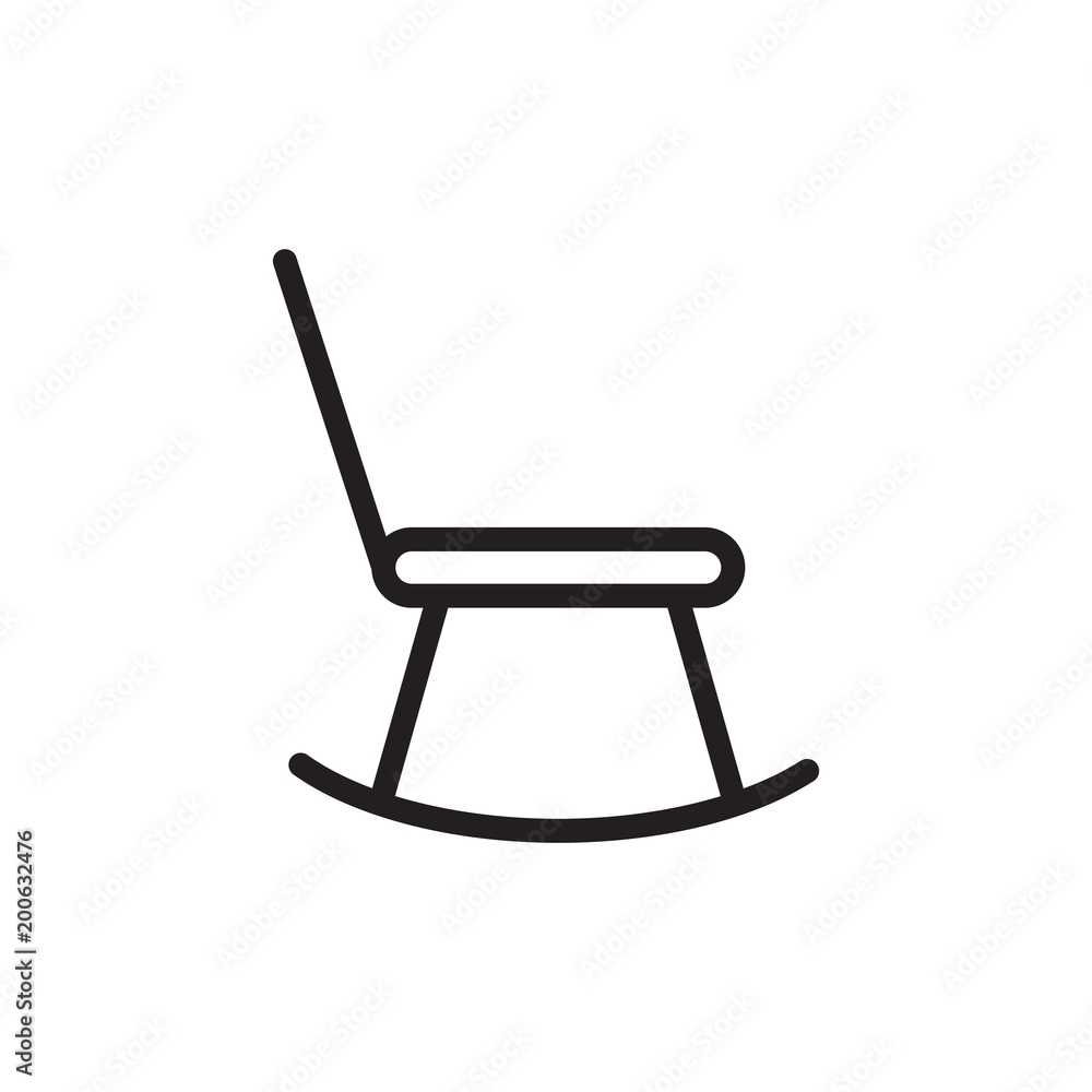 rocking chair outline vector icon rocking chair outline vector icon