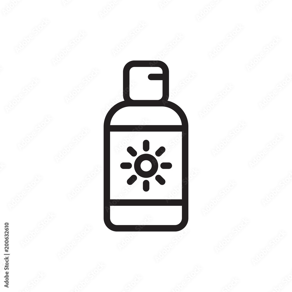 sun cream outline vector icon sun cream outline vector icon