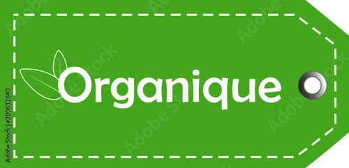 Etiquette organique, vignette organique bio