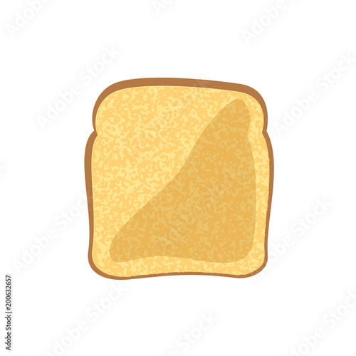 Toast bread on white background, vector illustration.