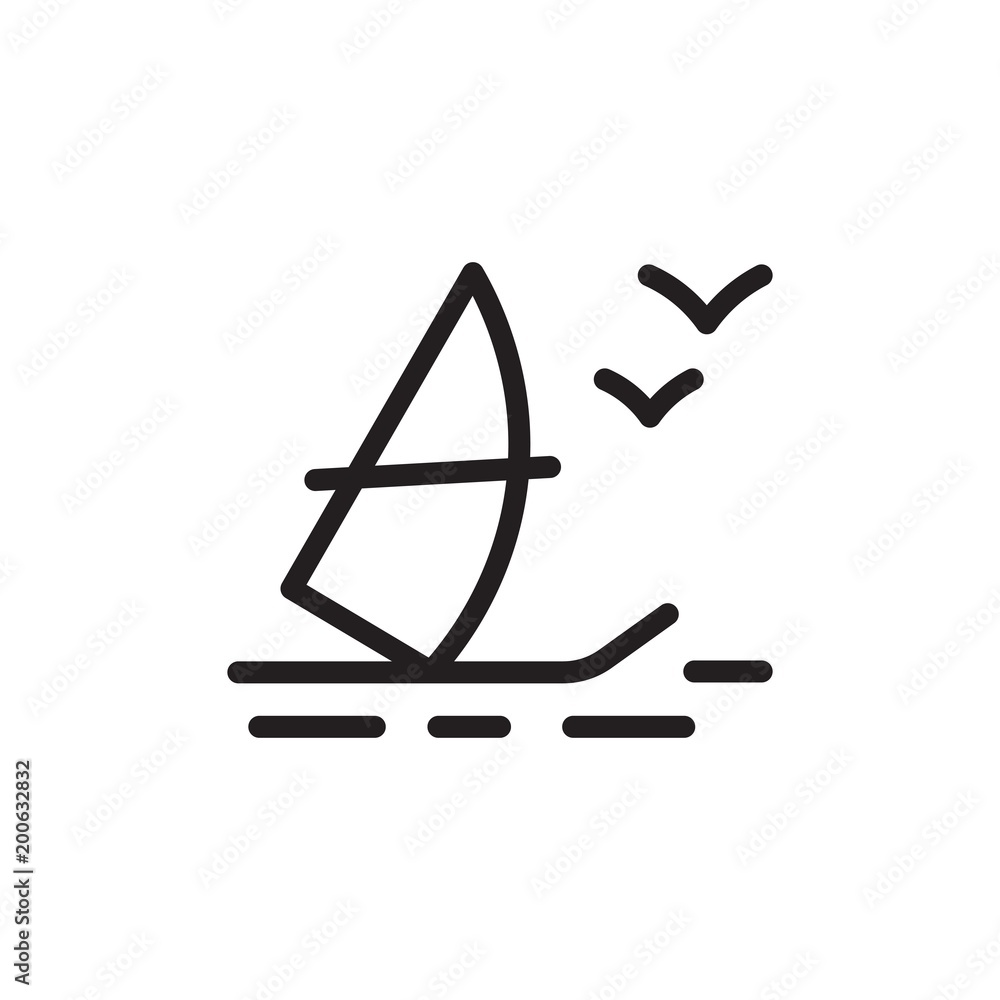 windsurfing outline vector icon windsurfing outline vector icon