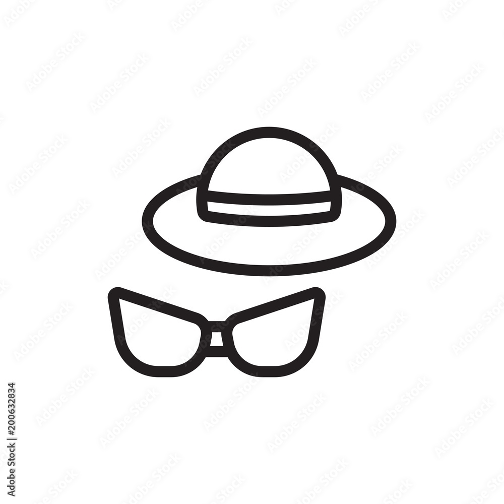 woman holida accessories outline vector icon woman holida accessories outline vector icon