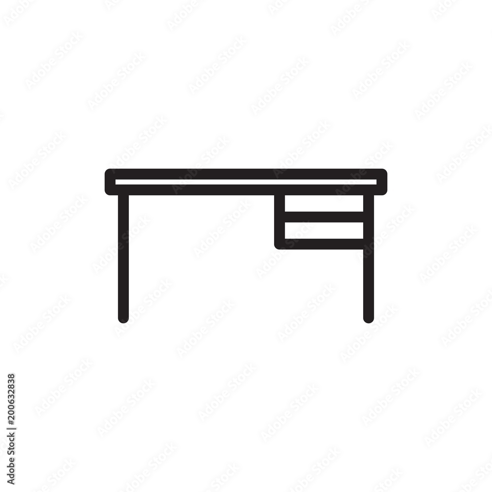 working desk, work desk outline vector icon working desk, work desk outline vector icon
