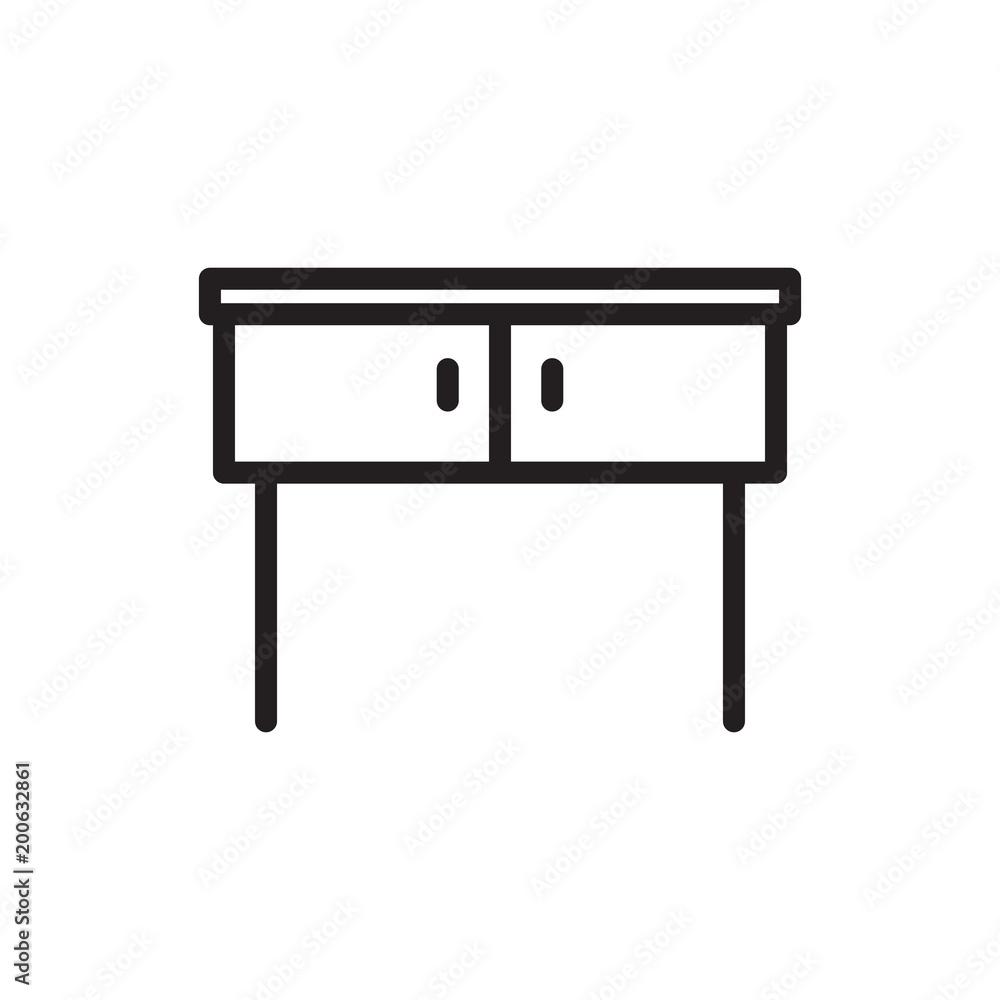 work desk outline vector icon work desk outline vector icon