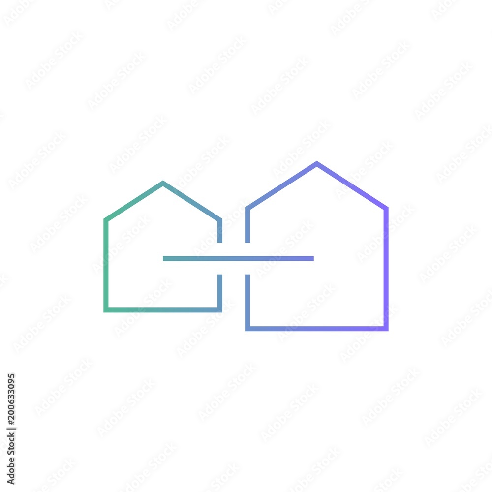 home house mortgage logo vector icon line outline home house mortgage logo vector icon line outline
