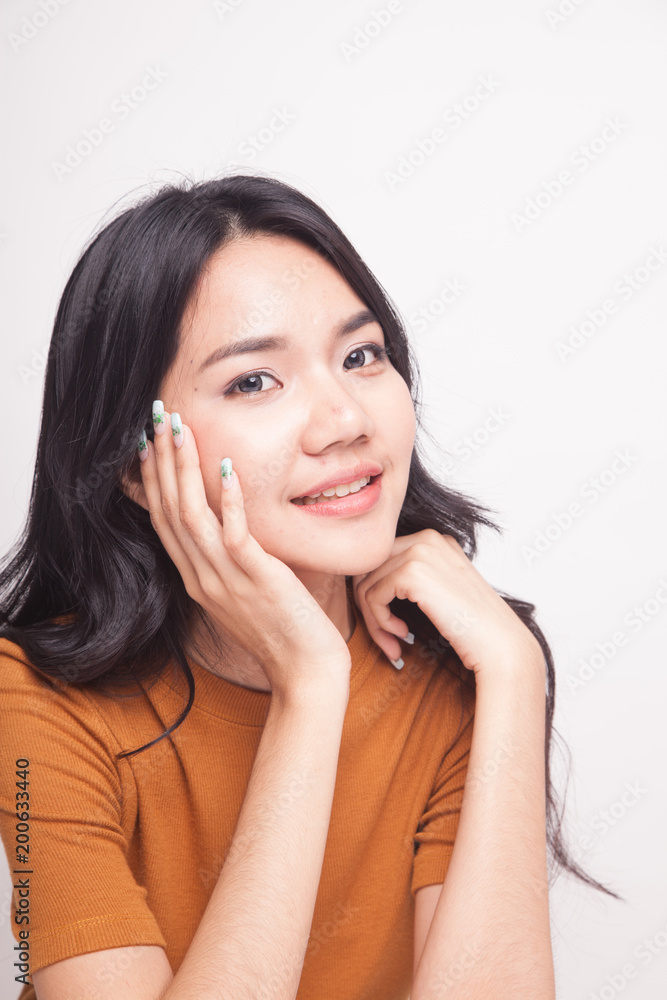 Portrait of beautiful young Asian woman. Portrait of beautiful young Asian woman.