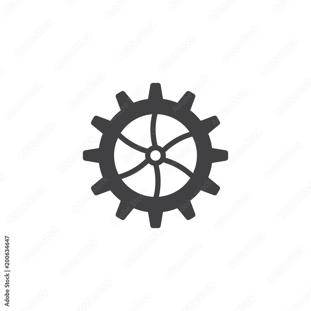 Gear wheel vector icon. filled flat sign for mobile concept and web design. Settings simple solid icon. Symbol, logo illustration. Pixel perfect vector graphics
