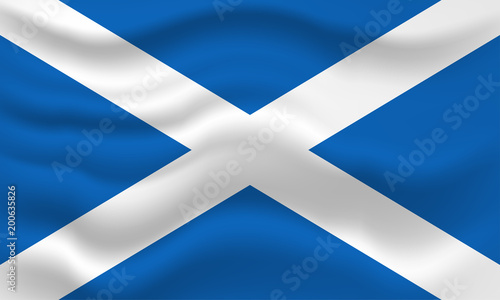 Waving flag of Scotland. Vector illustration for your design.