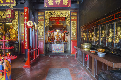 Beautiful temple with golden Buddha statues