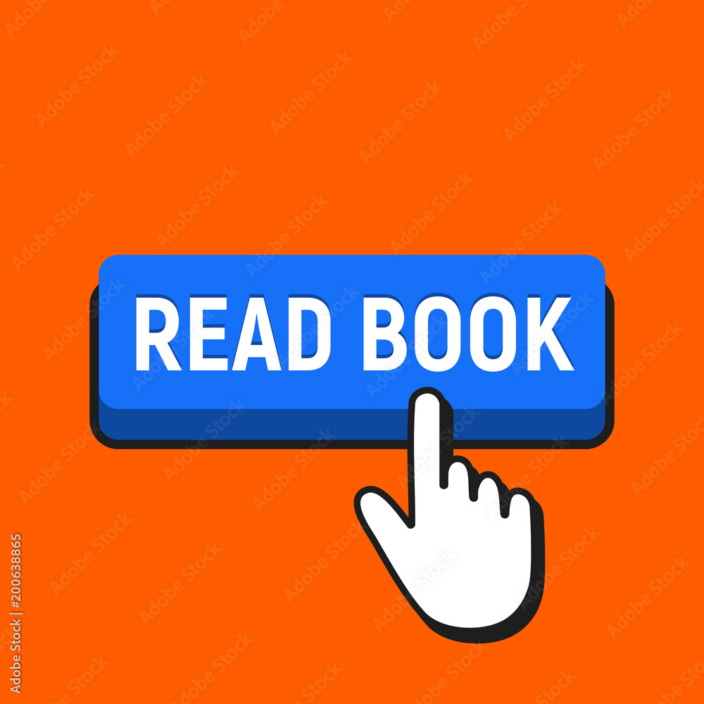 Hand Mouse Cursor Clicks the Read Book Button. Hand Mouse Cursor Clicks the Read Book Button.