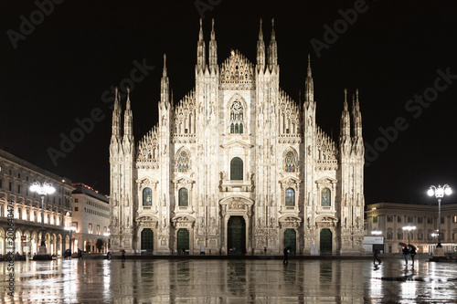 Milan Cathedral by night in Piazza del Duomo, Italy 
