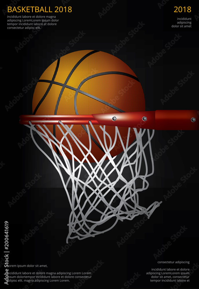 Basketball Poster Advertising Vector Illustration Basketball Poster Advertising Vector Illustration