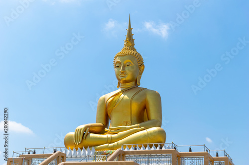 Buddha statue priest religion on sky background