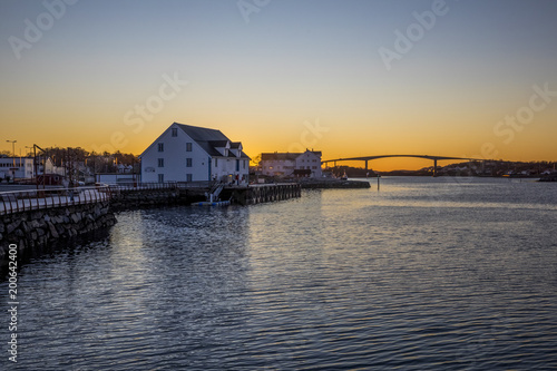 Sunset in Bronnoysund harbour in Northern Norway © Gunnar E Nilsen