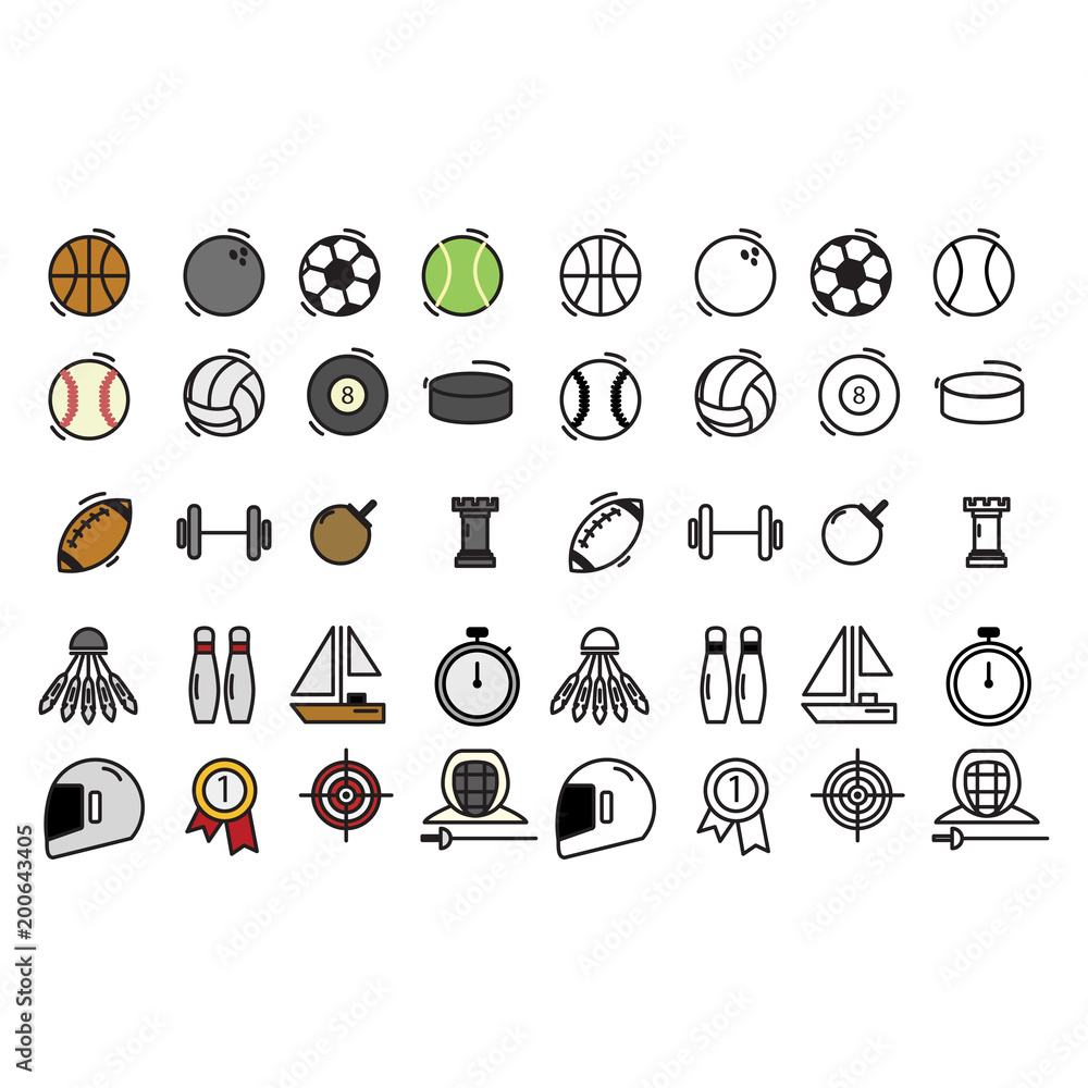 Set of Sport Ball Icon Set of Sport Ball Icon