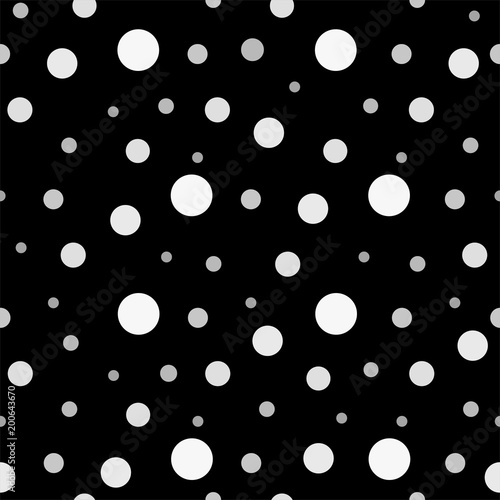 Dark seamless vector pattern with dots. Black and grey background.