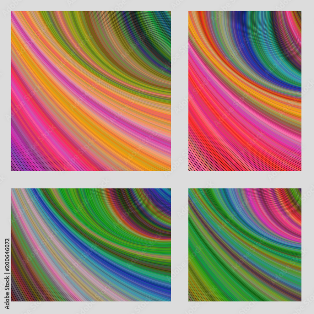 Multicolored computer generated psychedelic brochure background set
