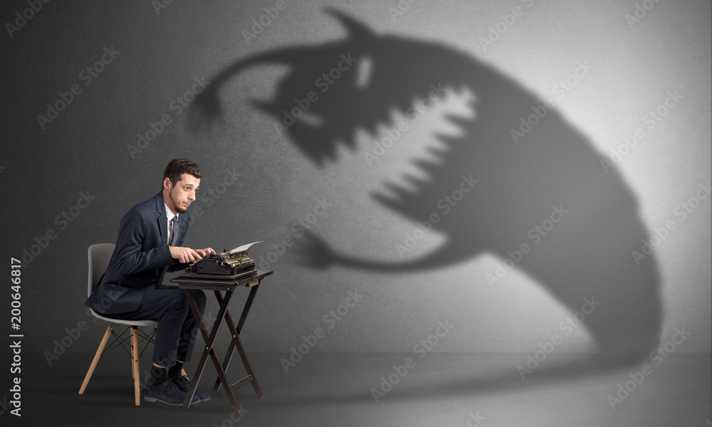Little hard worker afraid of scary monster shadow
Little hard worker afraid of scary monster shadow