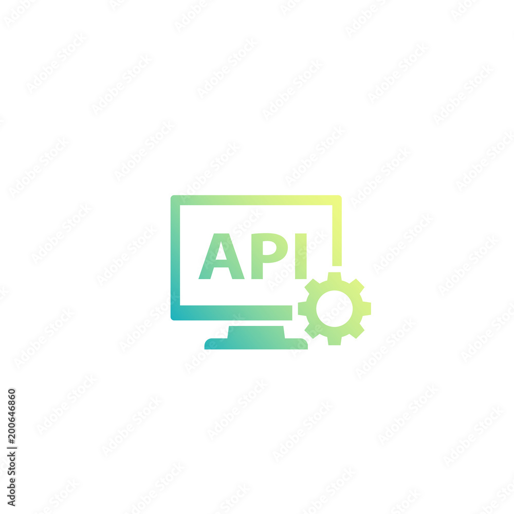 API icon, application programming interface, software development concept API icon, application programming interface, software development concept