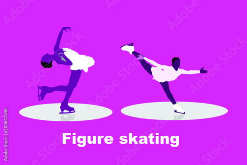 Figure skating vector illustration