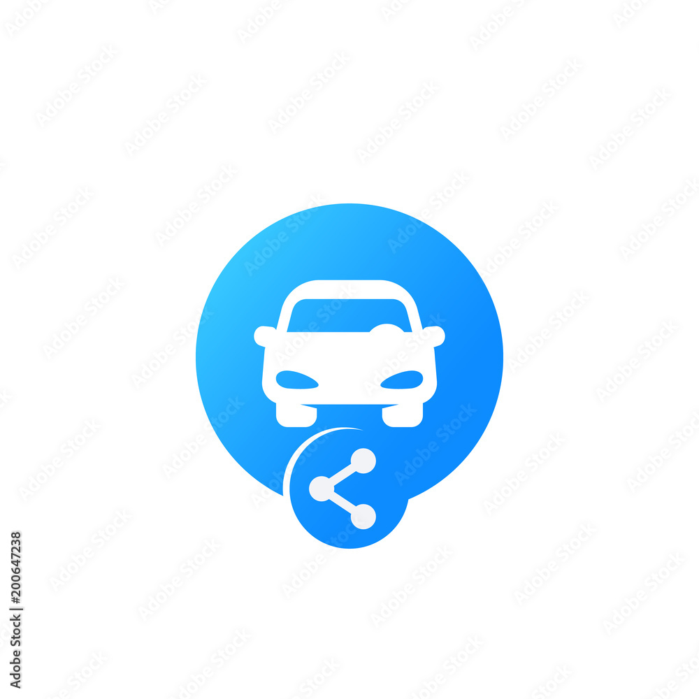 carsharing icon for web and apps, vector logo, car and share sign carsharing icon for web and apps, vector logo, car and share sign