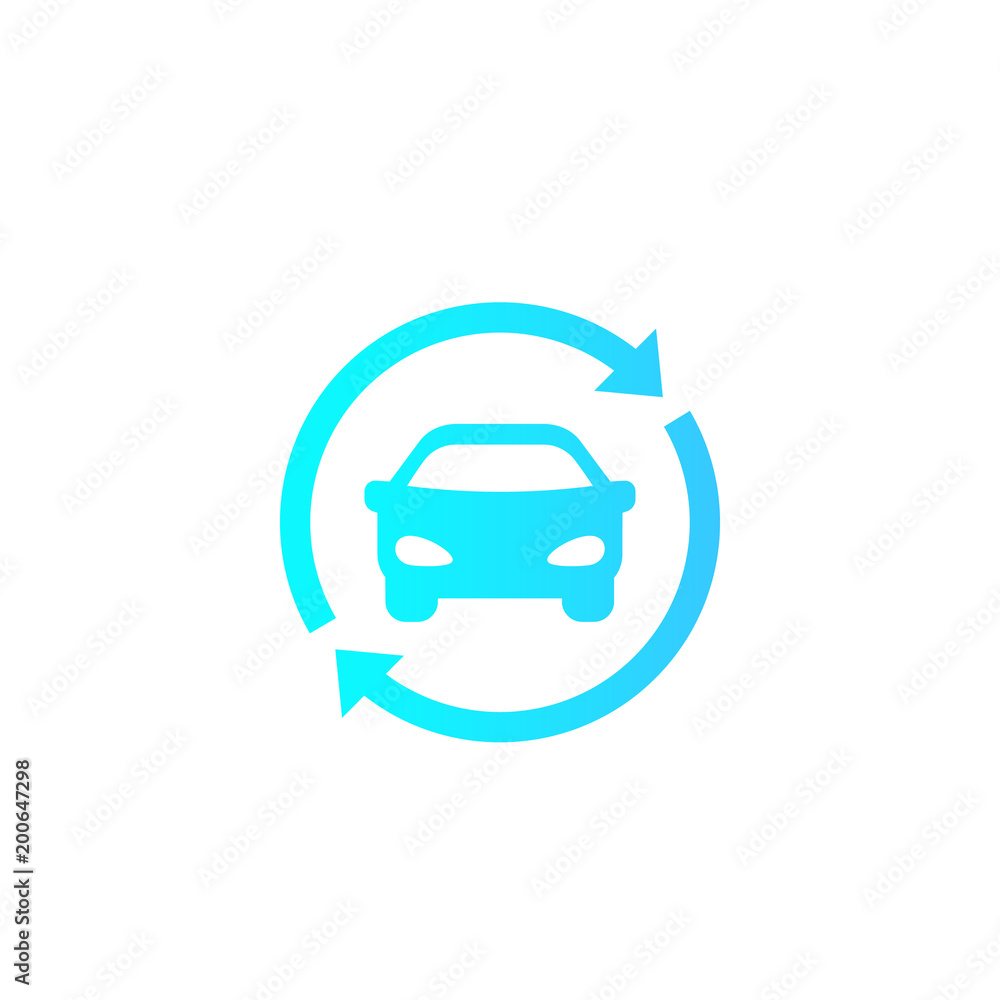 carsharing, rental service vector logo, icon