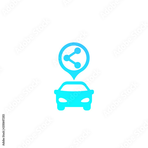 carsharing service vector logo, icon