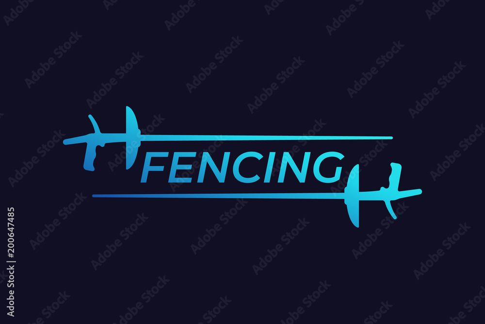 fencing vector logo with foils fencing vector logo with foils