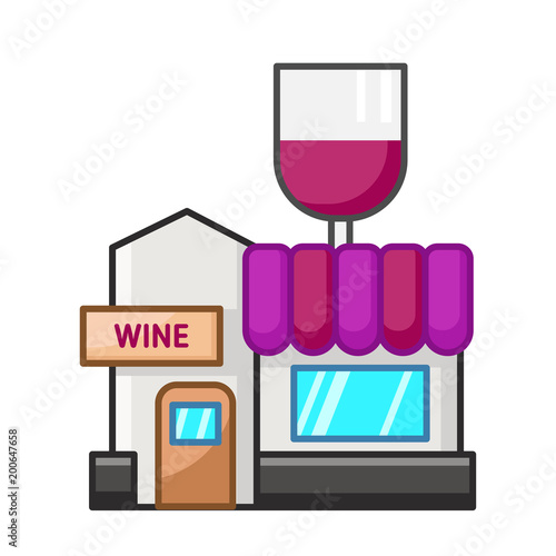  icon shop of wine illustration