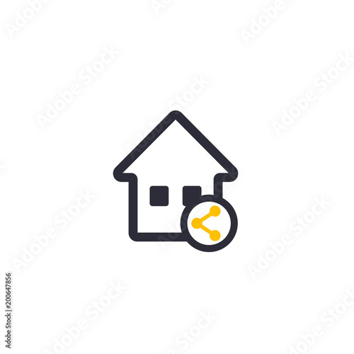 home sharing icon on white