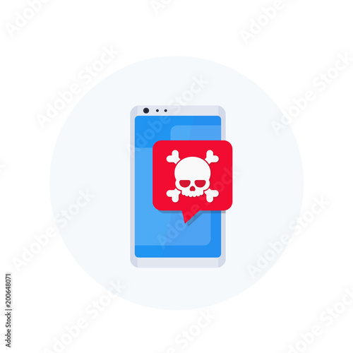 malware, spam, fraud, insecure connection, online scam, mobile virus vector icon