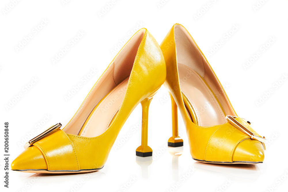 Chic / Beautiful Yellow Office OL Bow Patent Leather Pumps 2021 10 cm  Stiletto Heels High Heels Pointed Toe Pumps