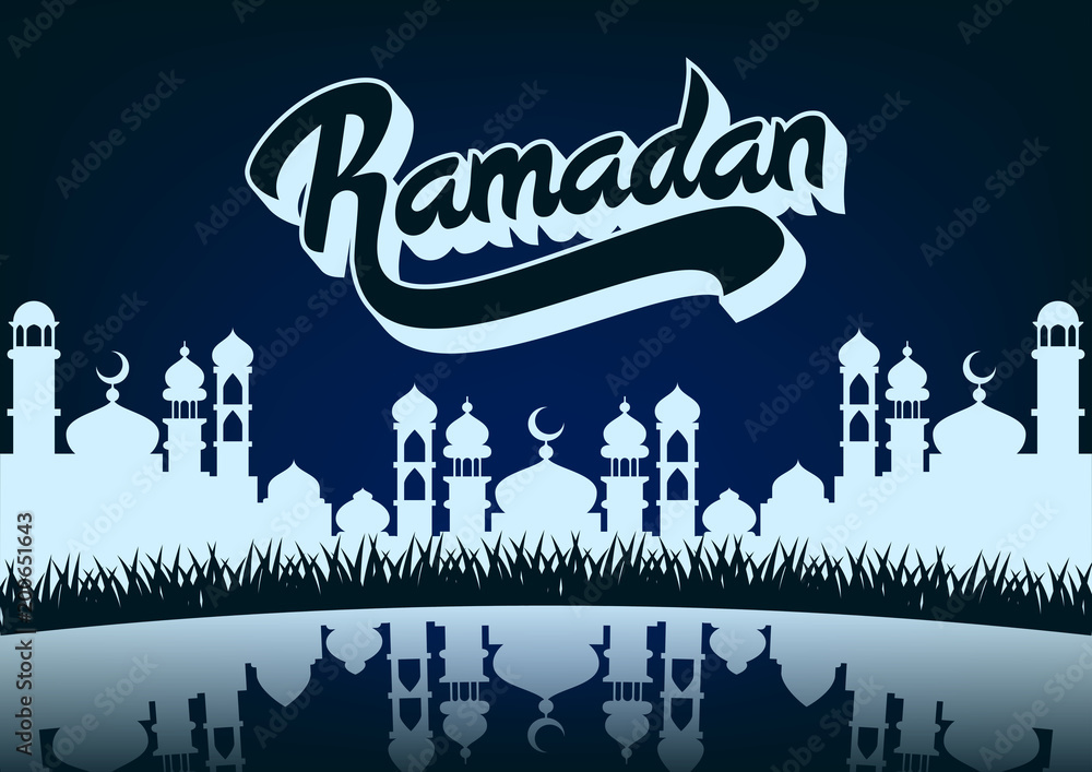 beautiful ramadan kareem background, ramadan illustration, Religion muslim celebration, mosque element, modern design