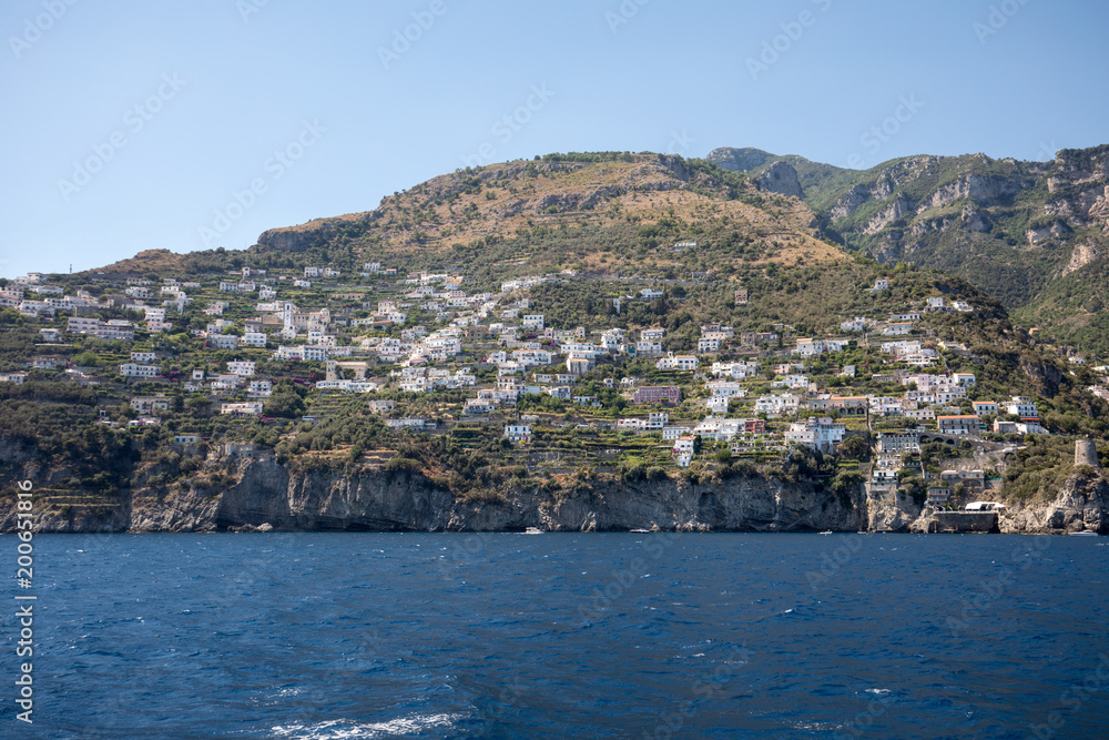 Exclusive villas and apartments on the rocky coast of Amalfi. Campania. Italy