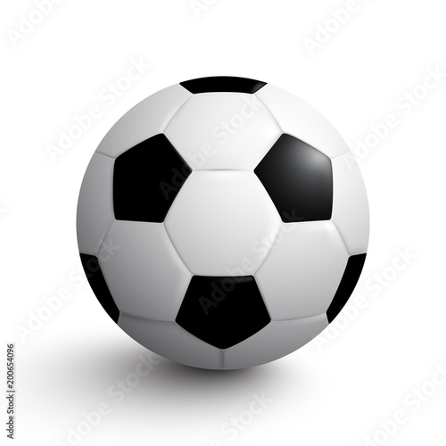 Realistic vector soccer ball  isolated on white