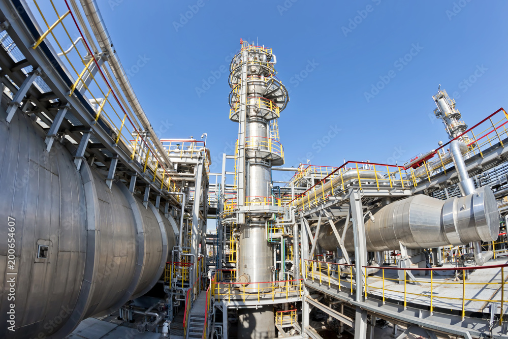 View of the equipment for purification of oil and oil products from impurities at the refinery View of the equipment for purification of oil and oil products from impurities at the refinery