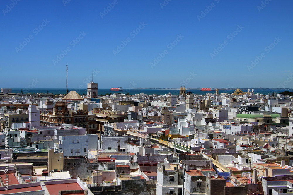  View of the ancient sea city of Cadiz from the Cathedral of the Holy Cross.