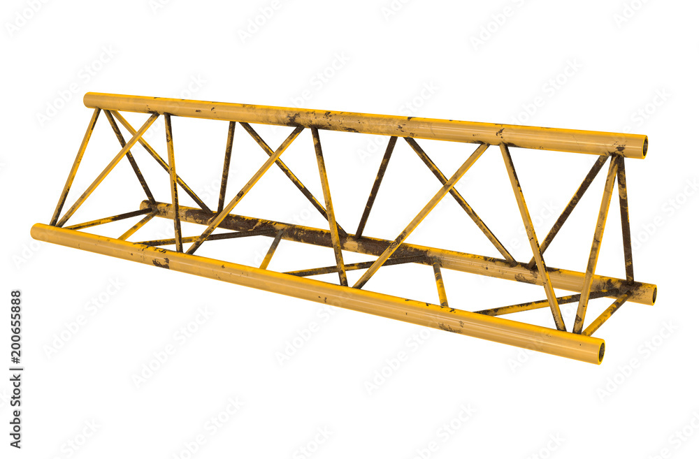 Metal truss girder element. 3d render isolated on white Metal truss girder element. 3d render isolated on white