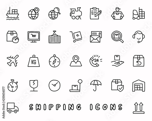 shipping hand drawn icon design illustration, line style icon, designed for app and web