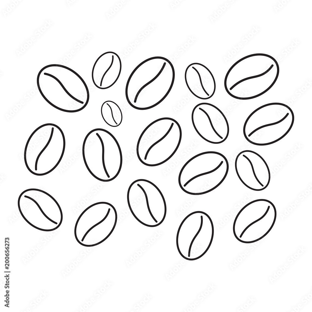 Coffee bean icon, drink symbol, vector illustration flat design graphic Coffee bean icon, drink symbol, vector illustration flat design graphic
